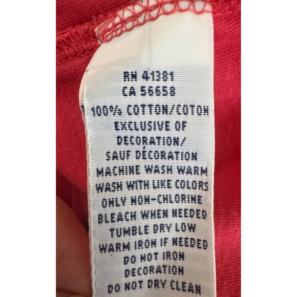 2/$30 Polo Ralph Lauren Large Mens Red Cotton T-Shirt Crew Neck Logo Embroidery - Picture 7 of 9